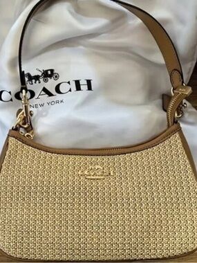 Coach teri shoulder bag straw bag